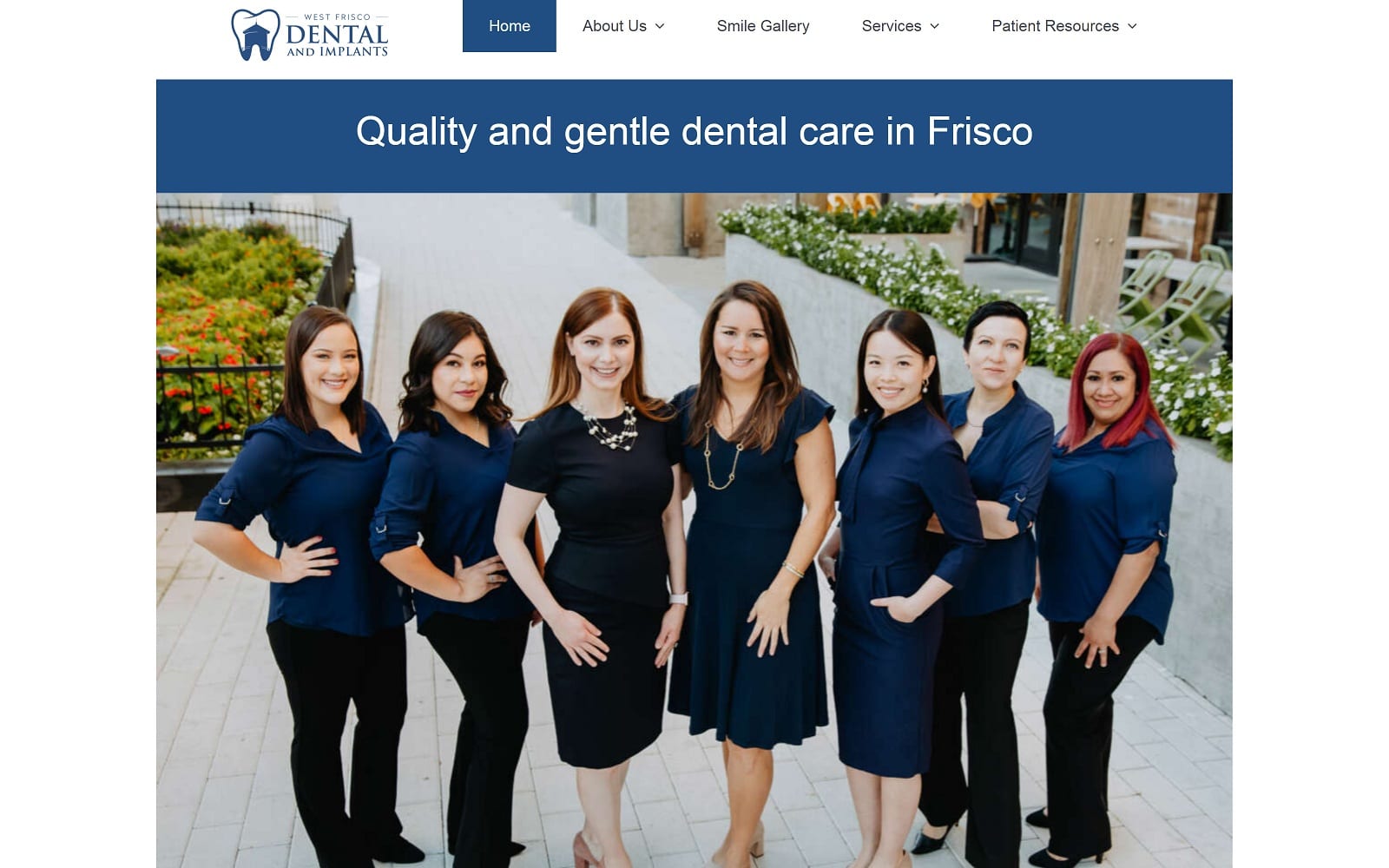 The screenshot of west frisco dental and implants westfriscodental. Com dr. Natalia ovcharenko website