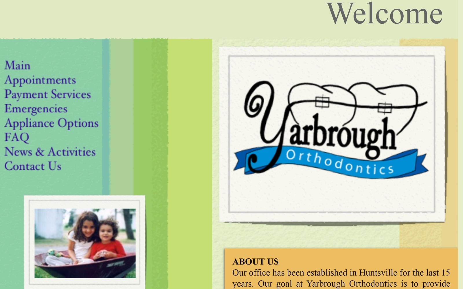 The screenshot of yarbrough orthodontics: yarbrough david e dds yarbroughortho. Com website