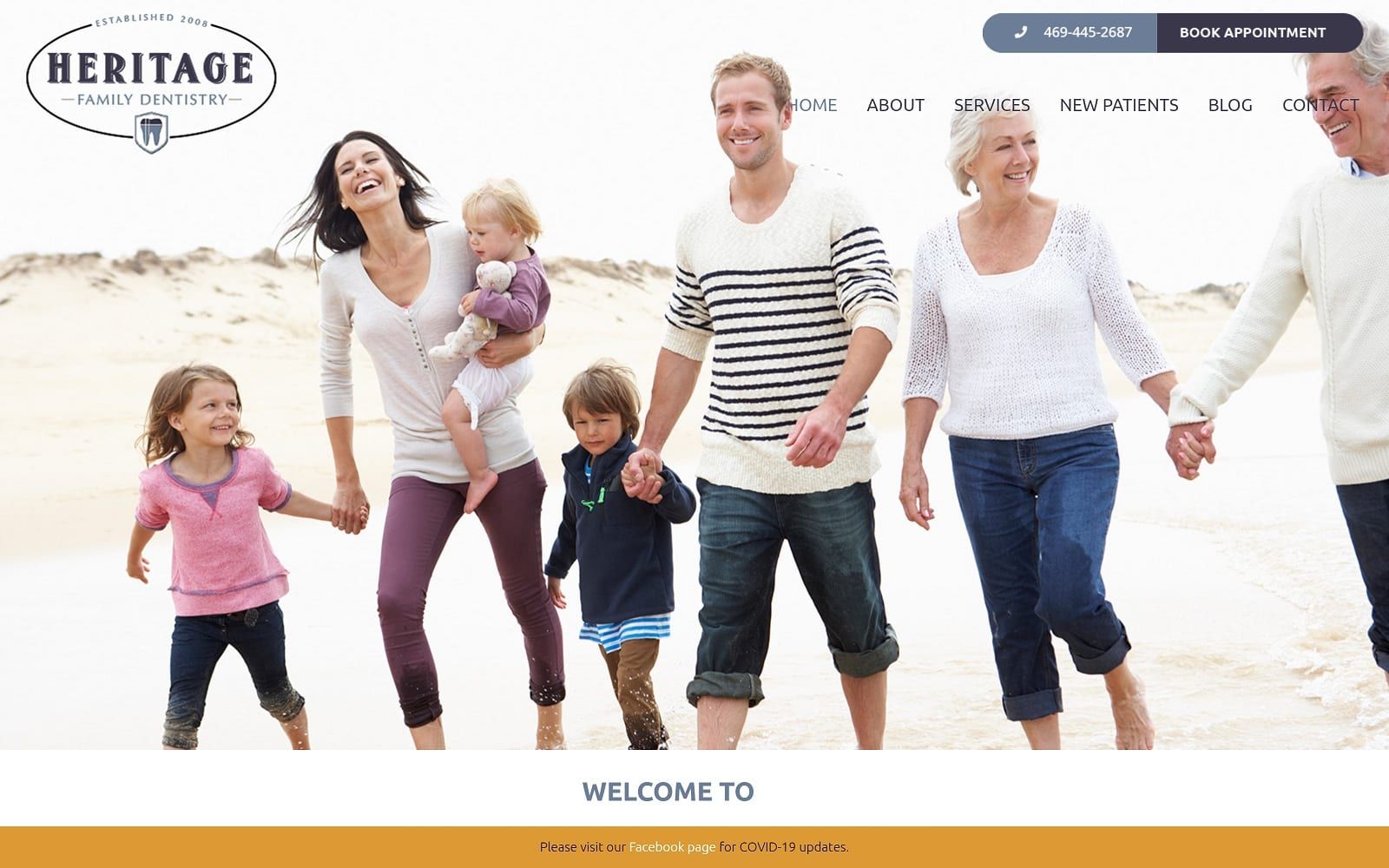 The screenshot of heritage family dentistry yourheritagefamilydentistry. Com website
