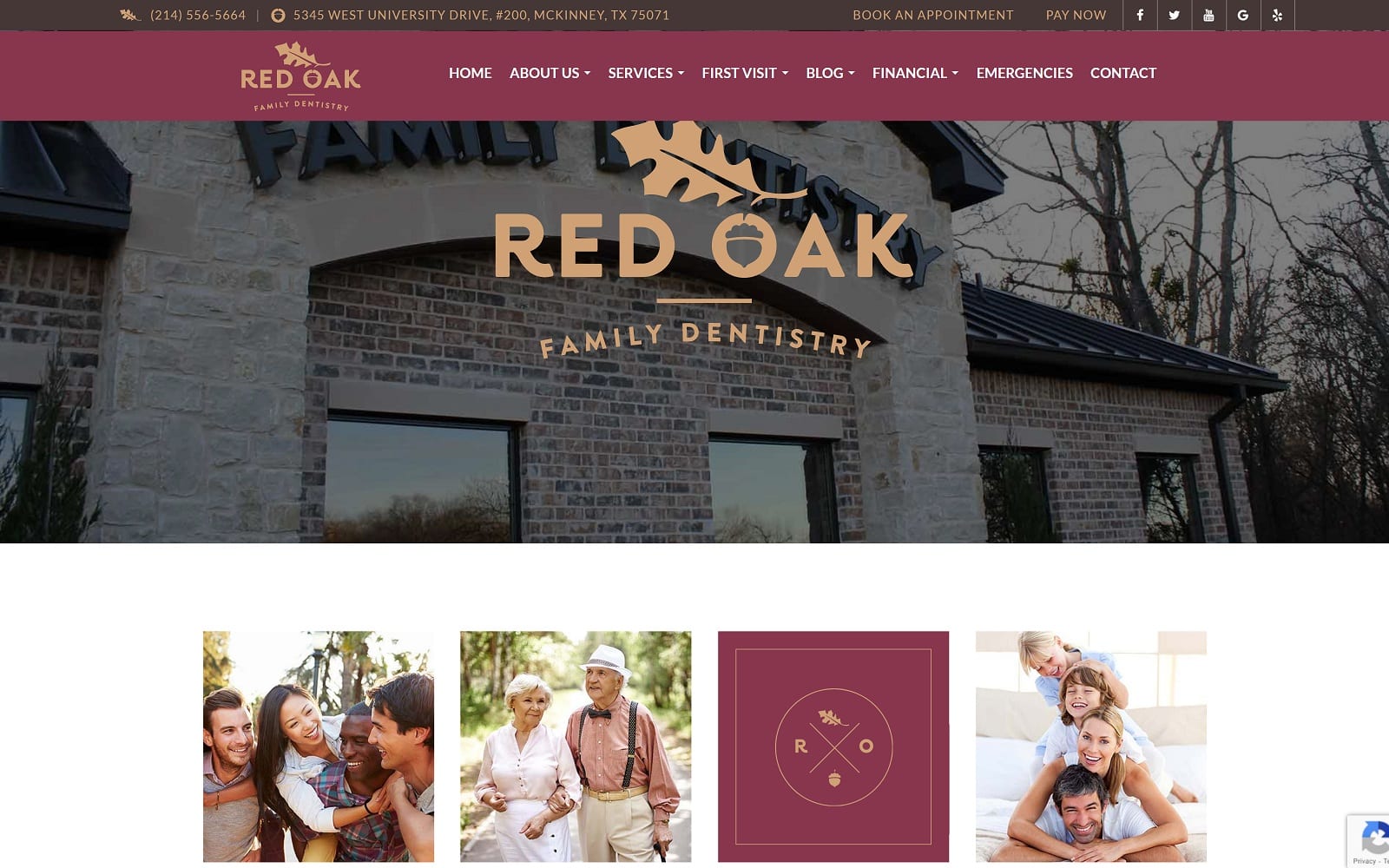 The screenshot of red oak family dentistry yourmckinneydentist. Com website