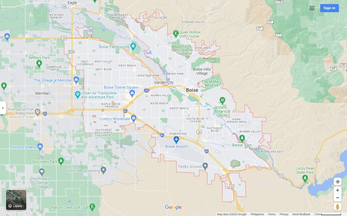 Boise Idaho map