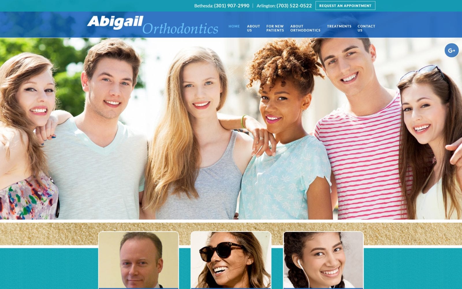 The screenshot of abigail orthodontics abigailorthodontics. Com dr. Curtis abigail website