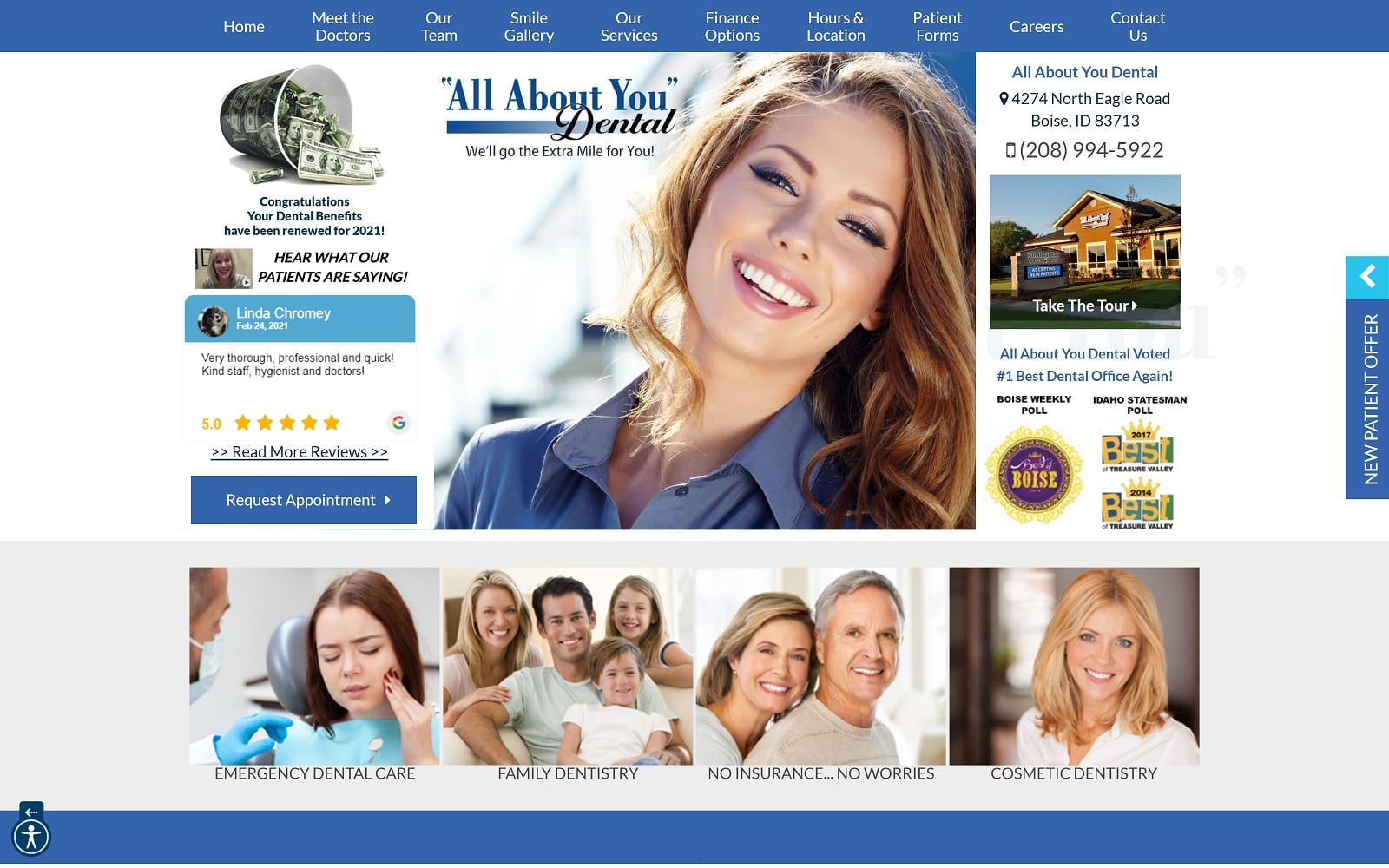 The screenshot of all about you dental - boise dentist allaboutyoudental. Com website