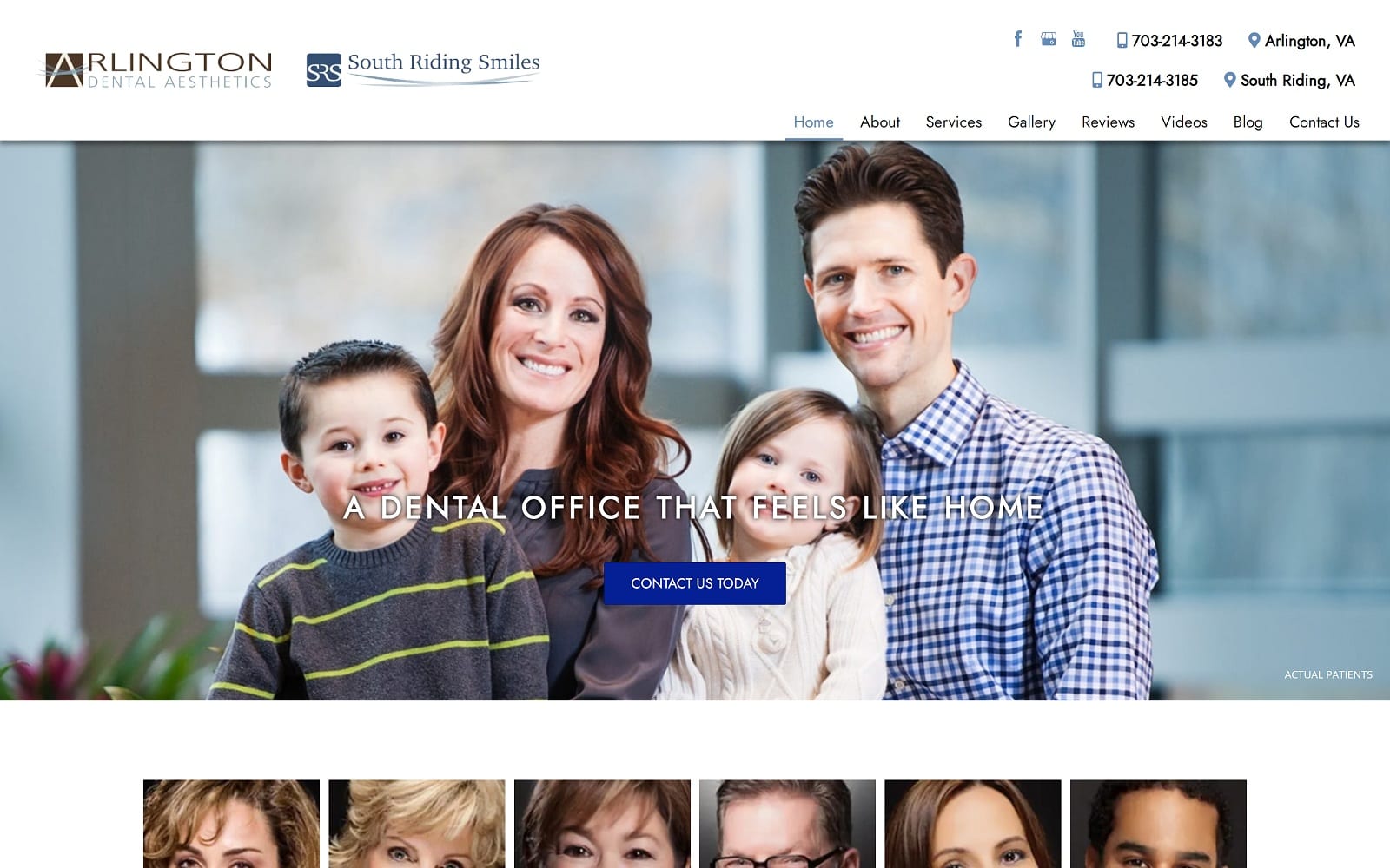 The screenshot of arlington dental aesthetics arlingtondentalaesthetics. Com website