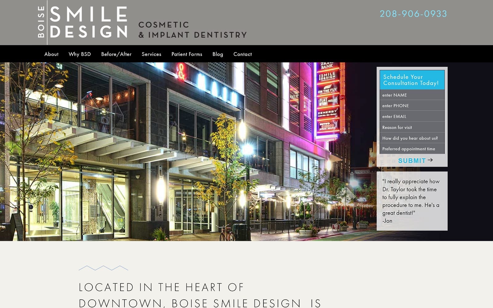 The screenshot of boise smile design boisesmiledesign. Com website