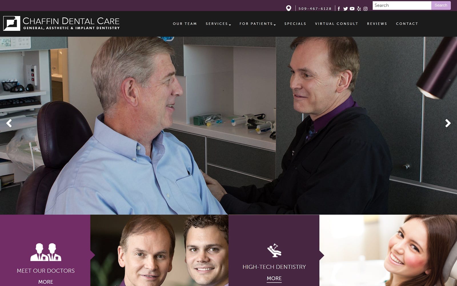 The screenshot of chaffin dental care chaffindentalcare. Com drs. Chris and topher chaffin website