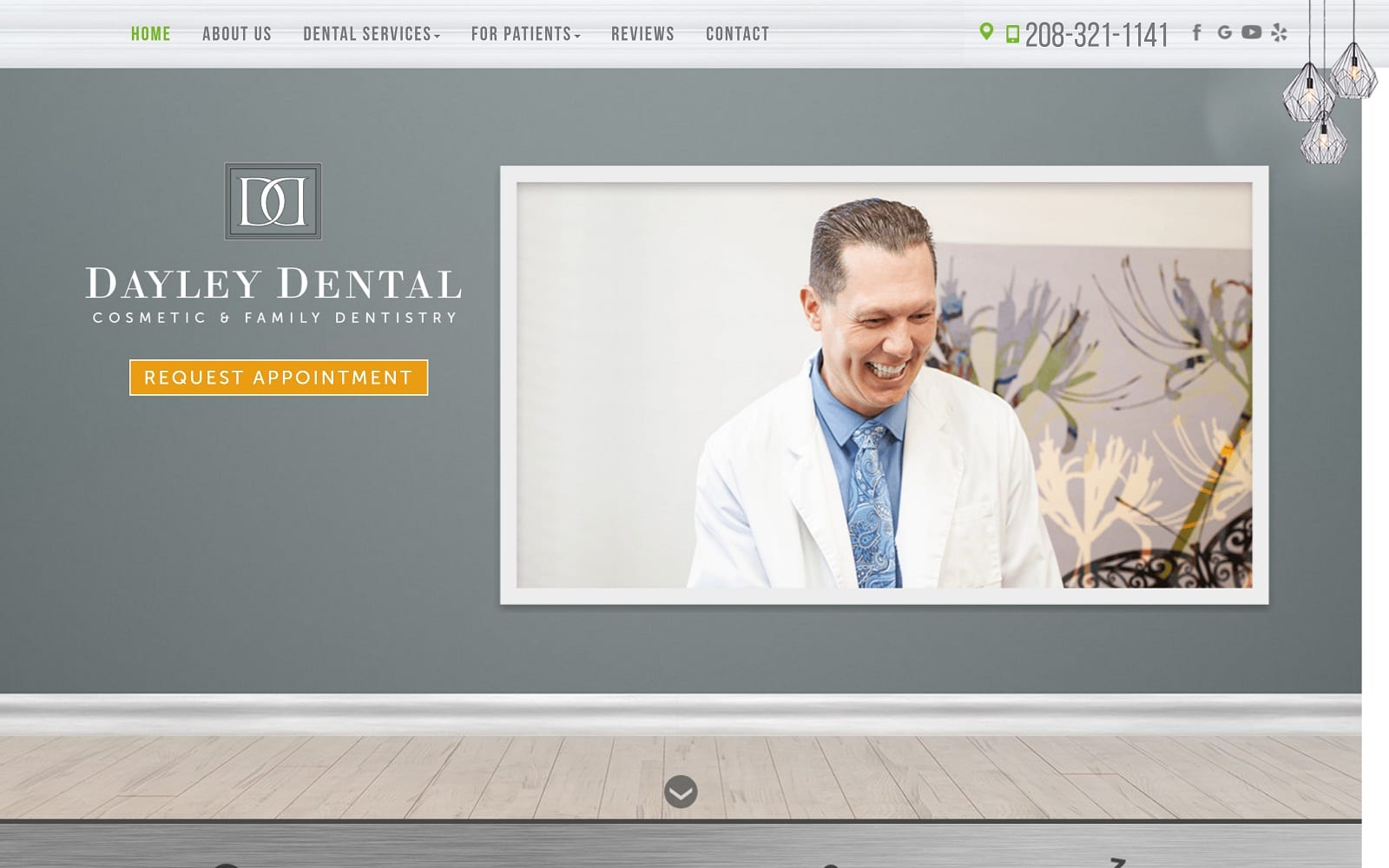 The screenshot of dayley dental cosmetic & family dentistry dayleydental. Com dr. Blake dayley website