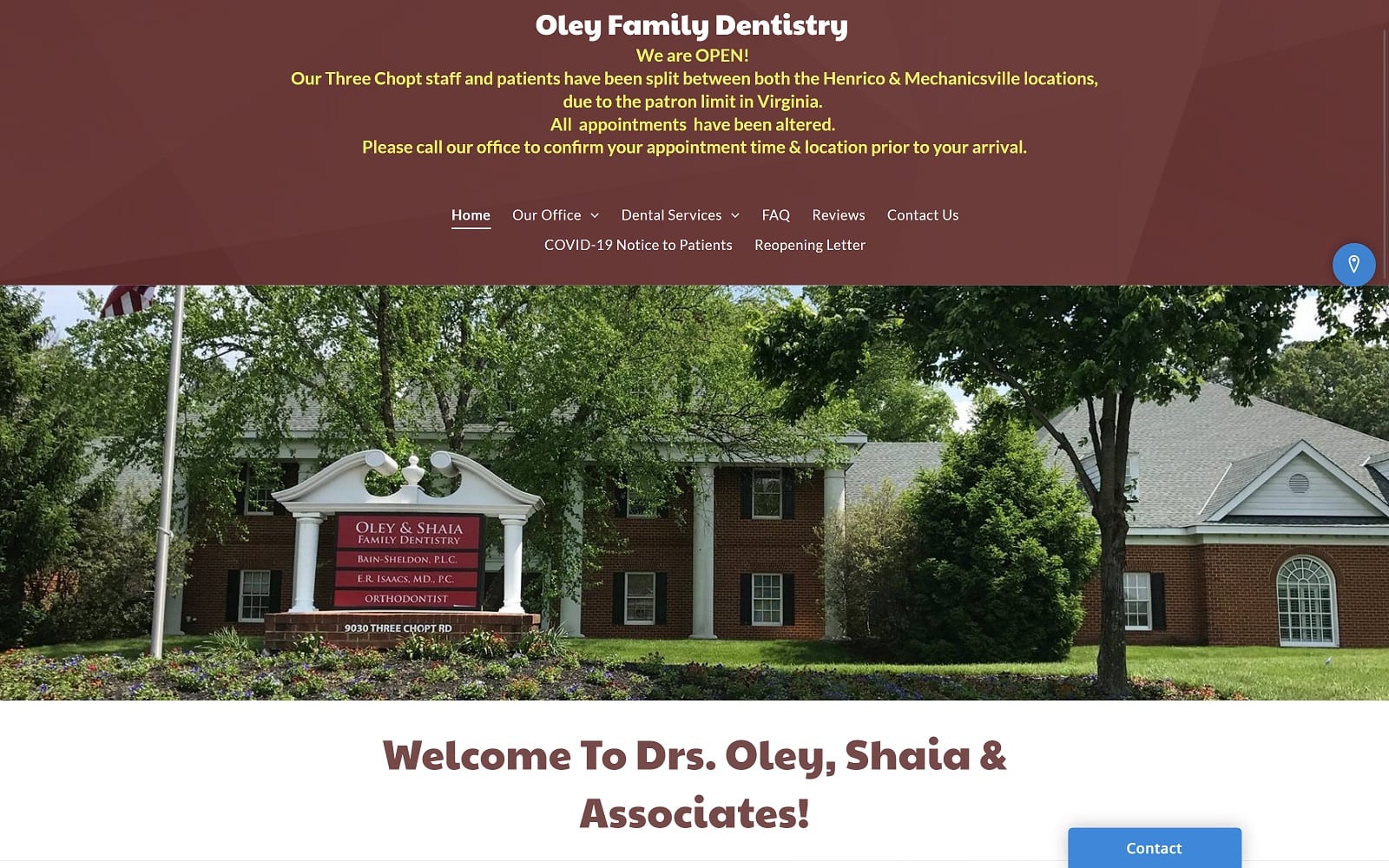 The screenshot of drs oley, shaia & associates drgoley. Com website