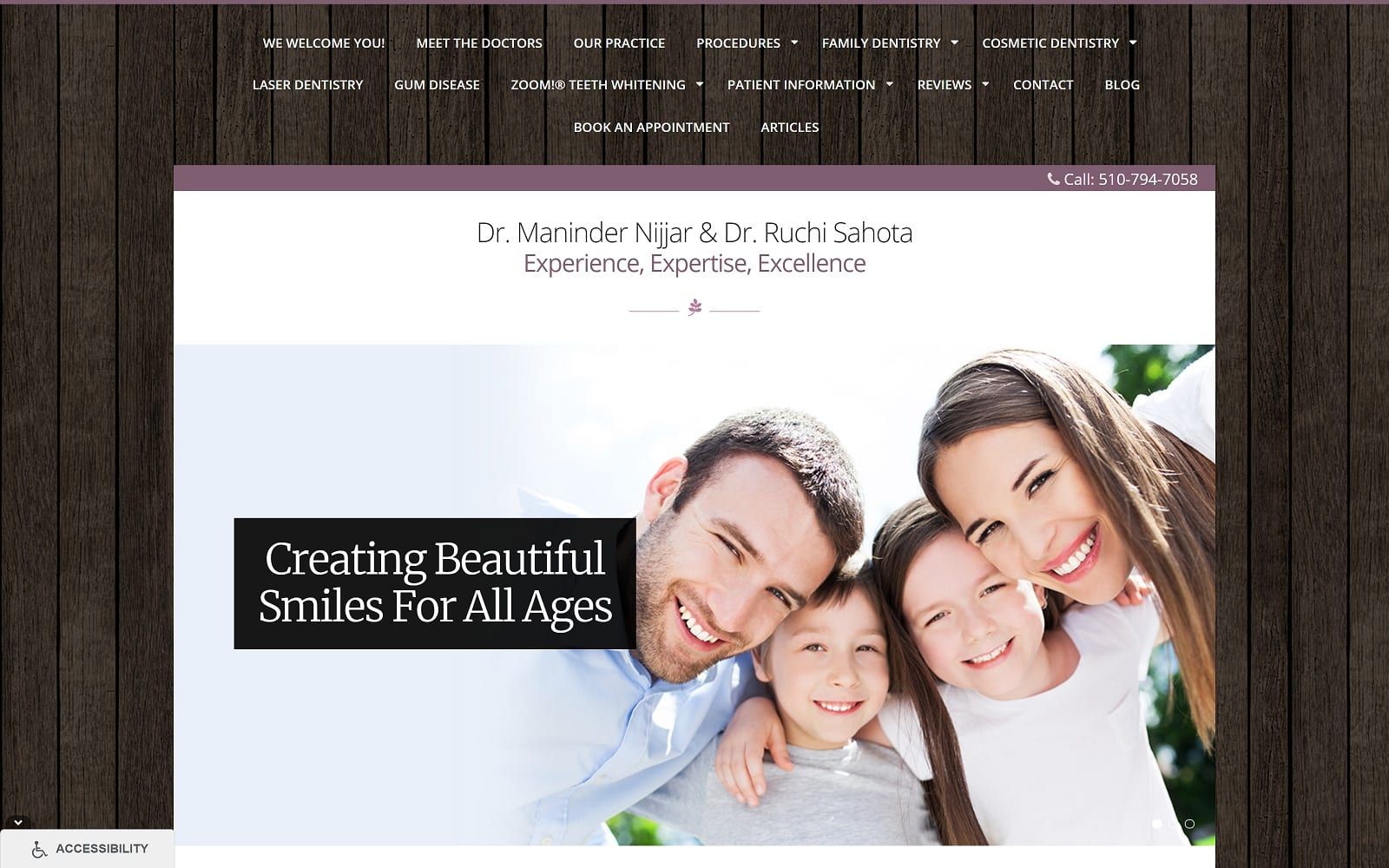 The screenshot of nijjar dental drnijjar. Com dr. Nijjar and dr. Sahota website