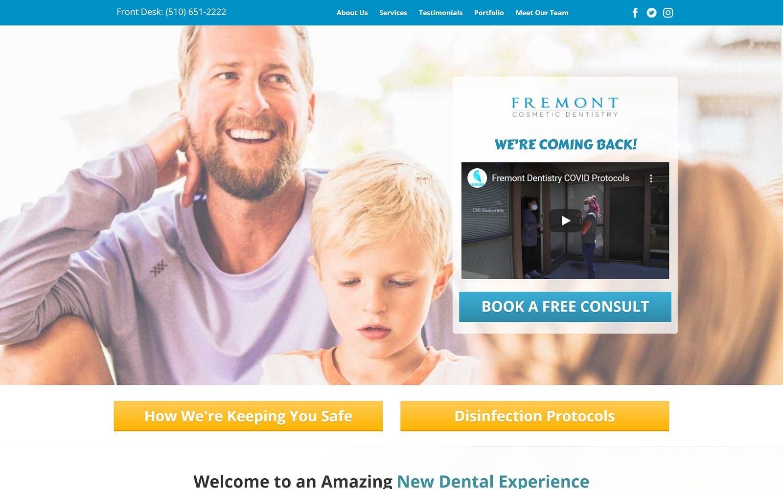The screenshot of fremont cosmetic dentistry fremontcosmeticdentistry. Com website
