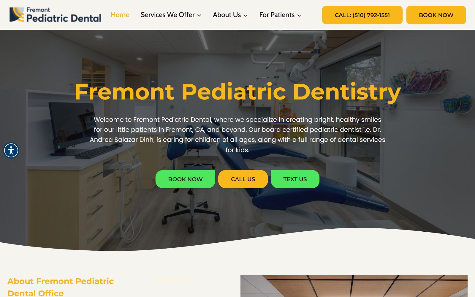 fremontpediatricdental.com screenshot