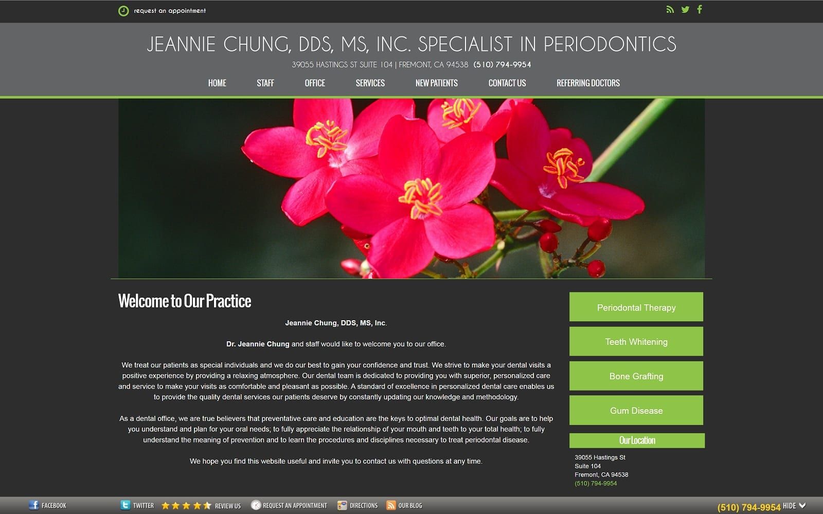 The screenshot of jeannie chung inc jeanniechungdds. Com website