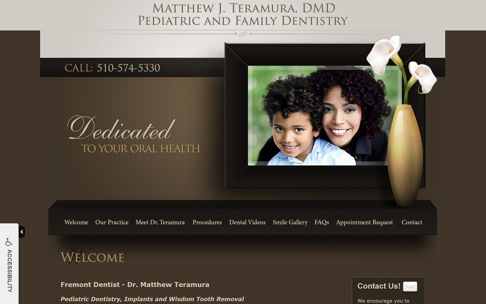The screenshot of fremont family dentistry, matthew j teramura dmd matthewteramuradmd. Com website