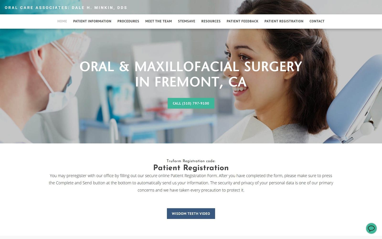 The screenshot of oral care associates: dale h minkin, dds oralcareassociates. Com website