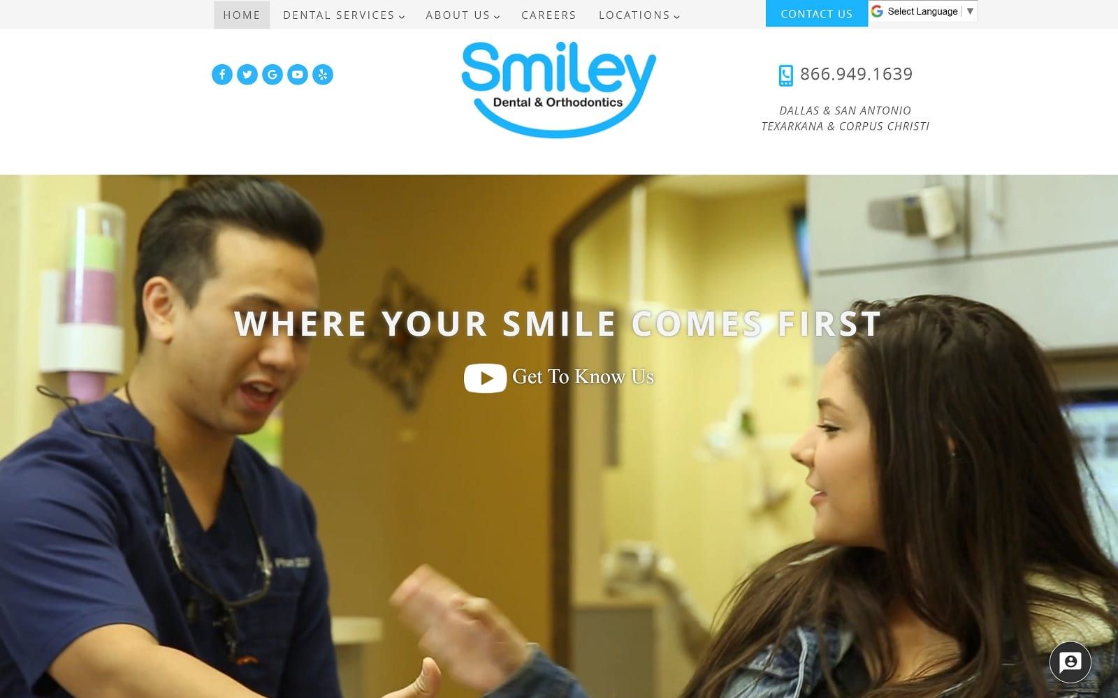 The screenshot of smiley dental & orthodontics smileydental. Net website