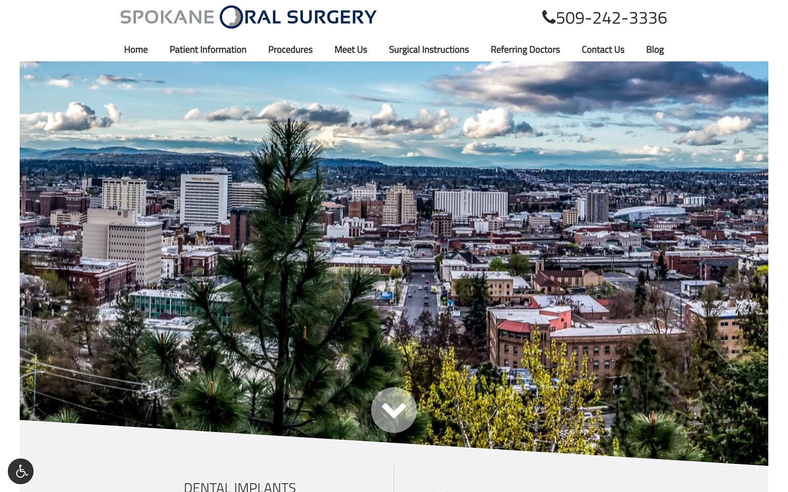 The screenshot of spokane oral surgery spokaneoralsurgery. Com website