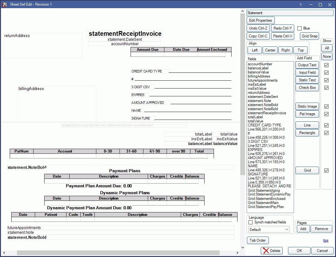 Open Dental Statements