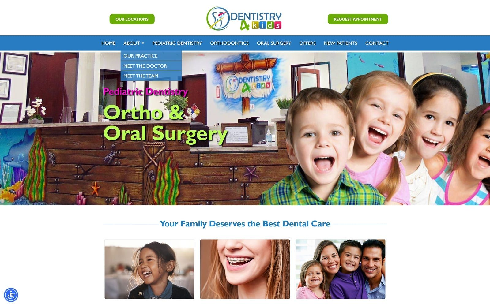 The screenshot of dentistry 4 kids - santa ana dr. Mohammad abul-fielat website