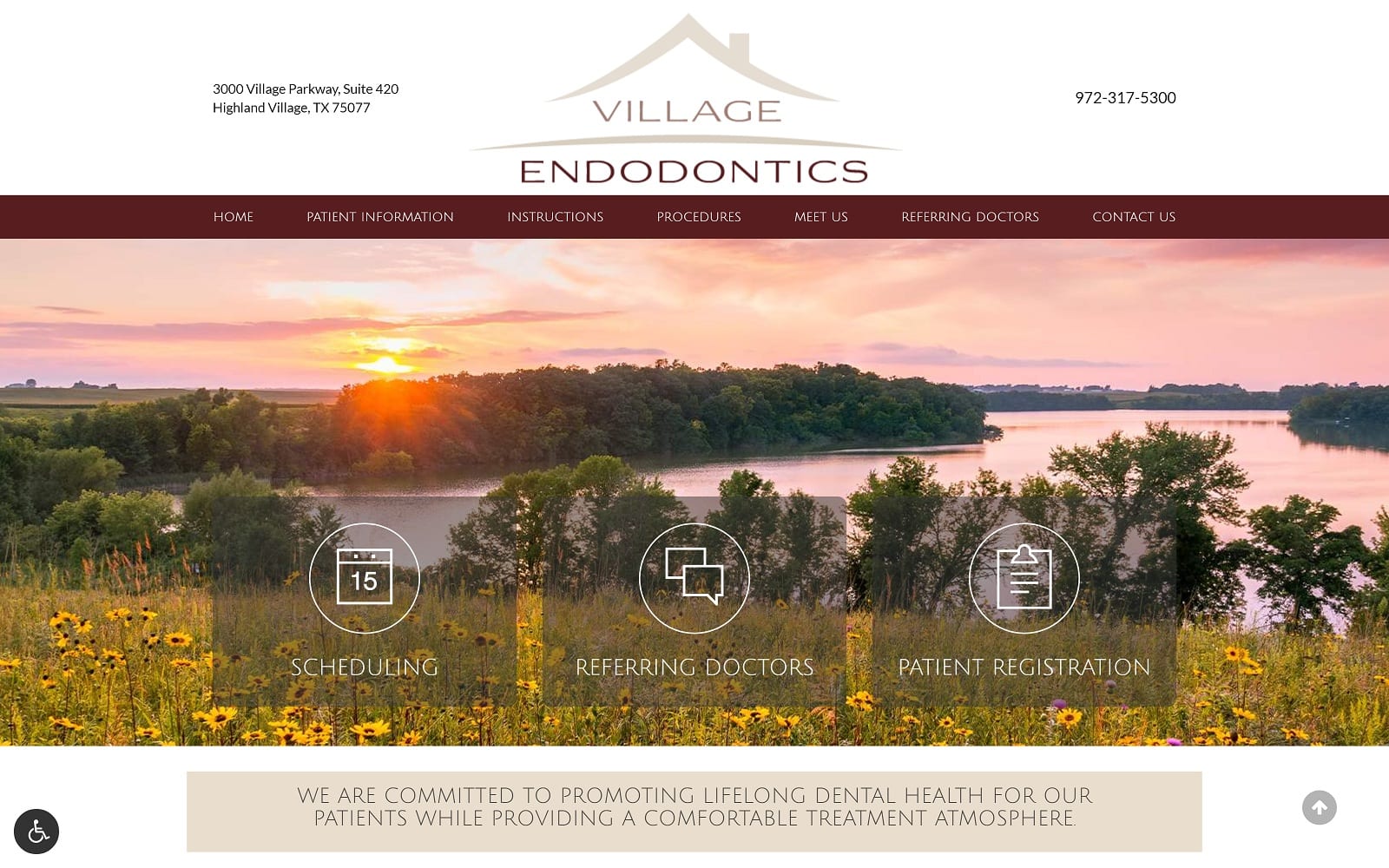 The screenshot of village endodontics villageendodontics. Com website