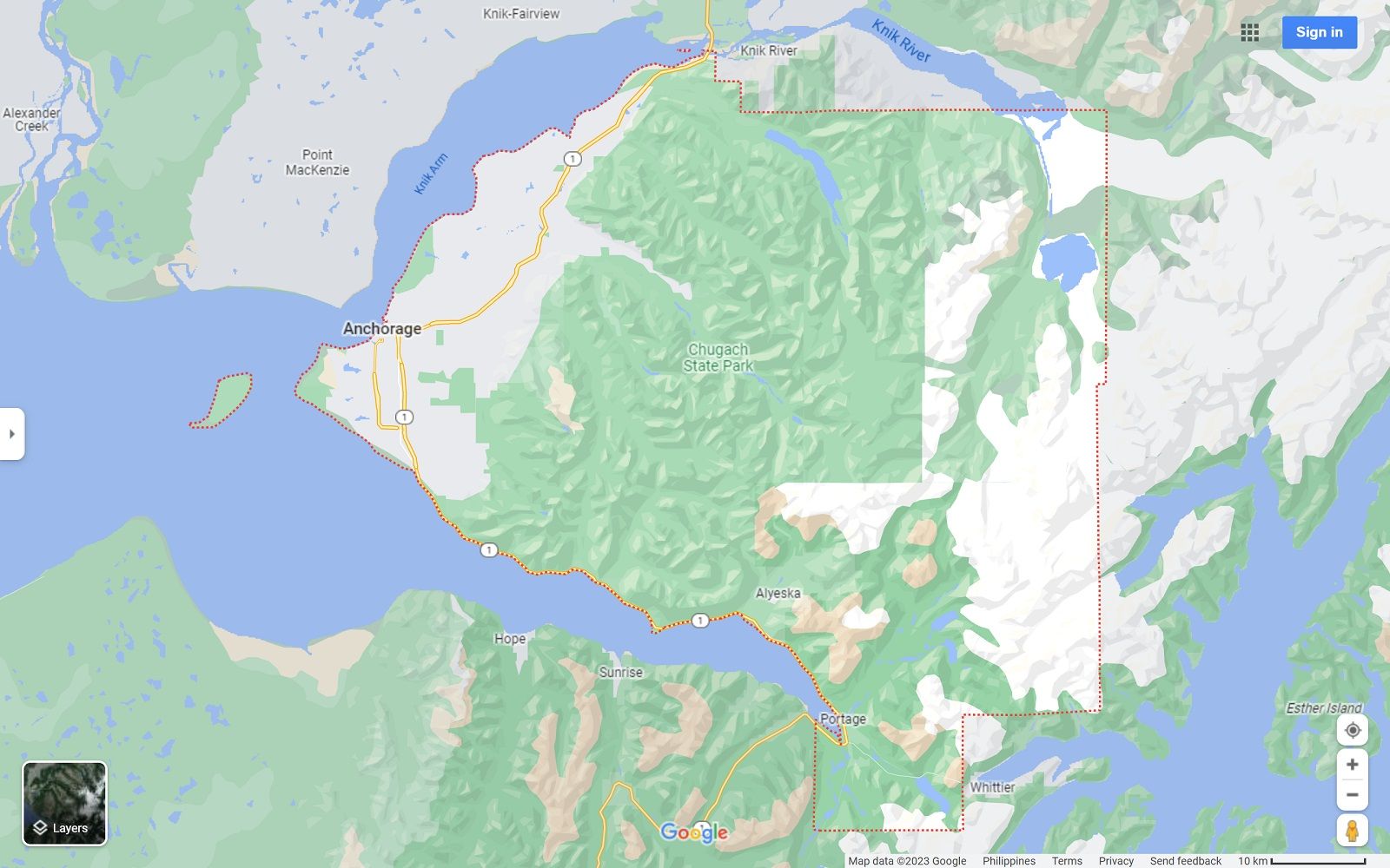 Anchorage, AK map