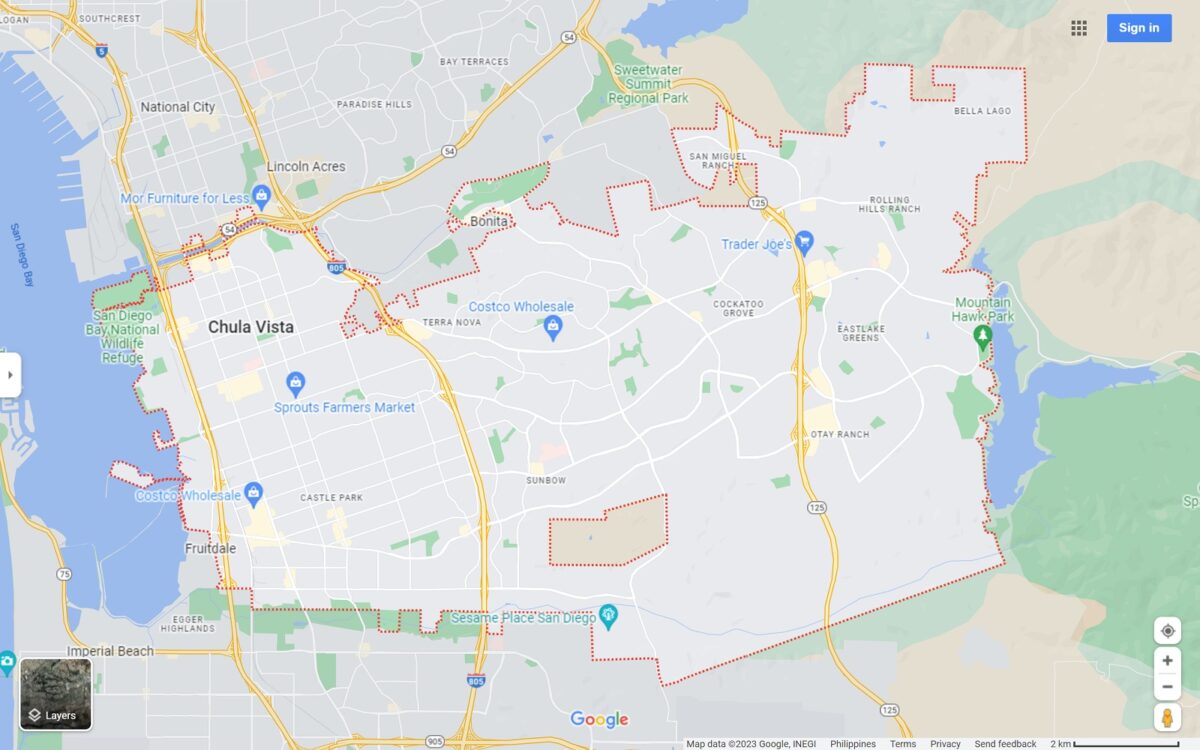 Chula Vista CA map