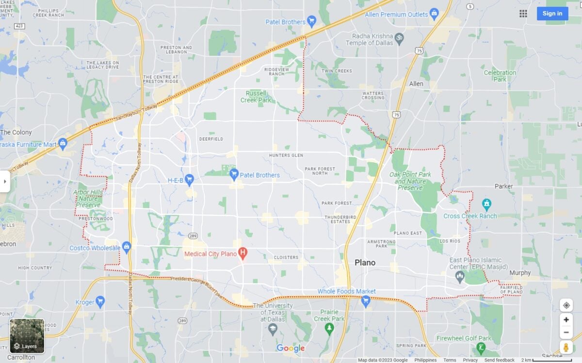 Plano TX map