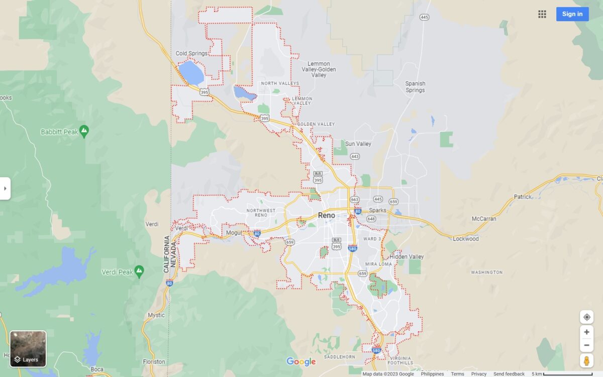 Reno Nevada map