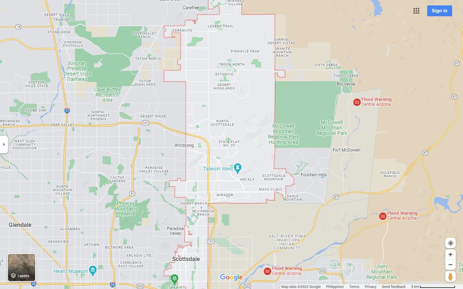 Scottsdale Arizona map