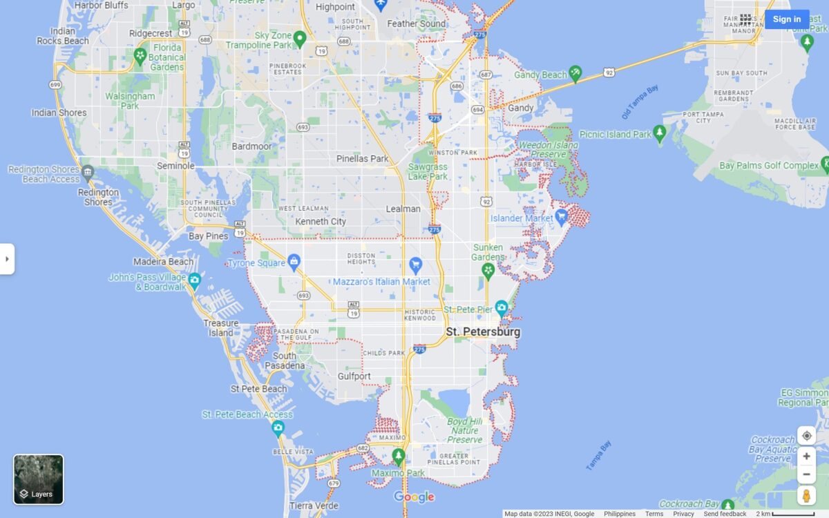 St. Petersburg Florida map