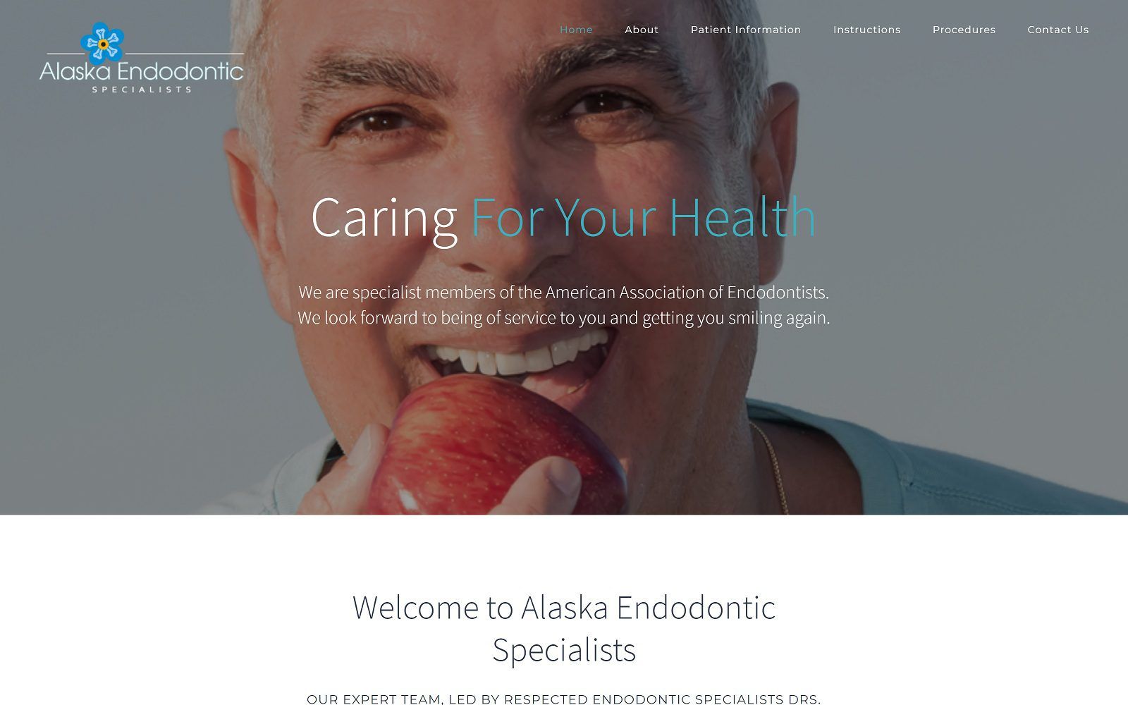 The screenshot of alaska endodontics specialists llc website