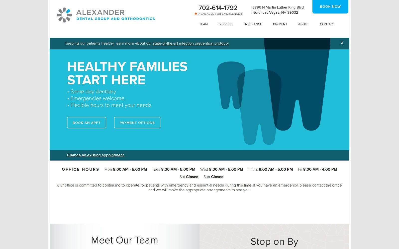 The screenshot of alexander dental group and orthodontics website
