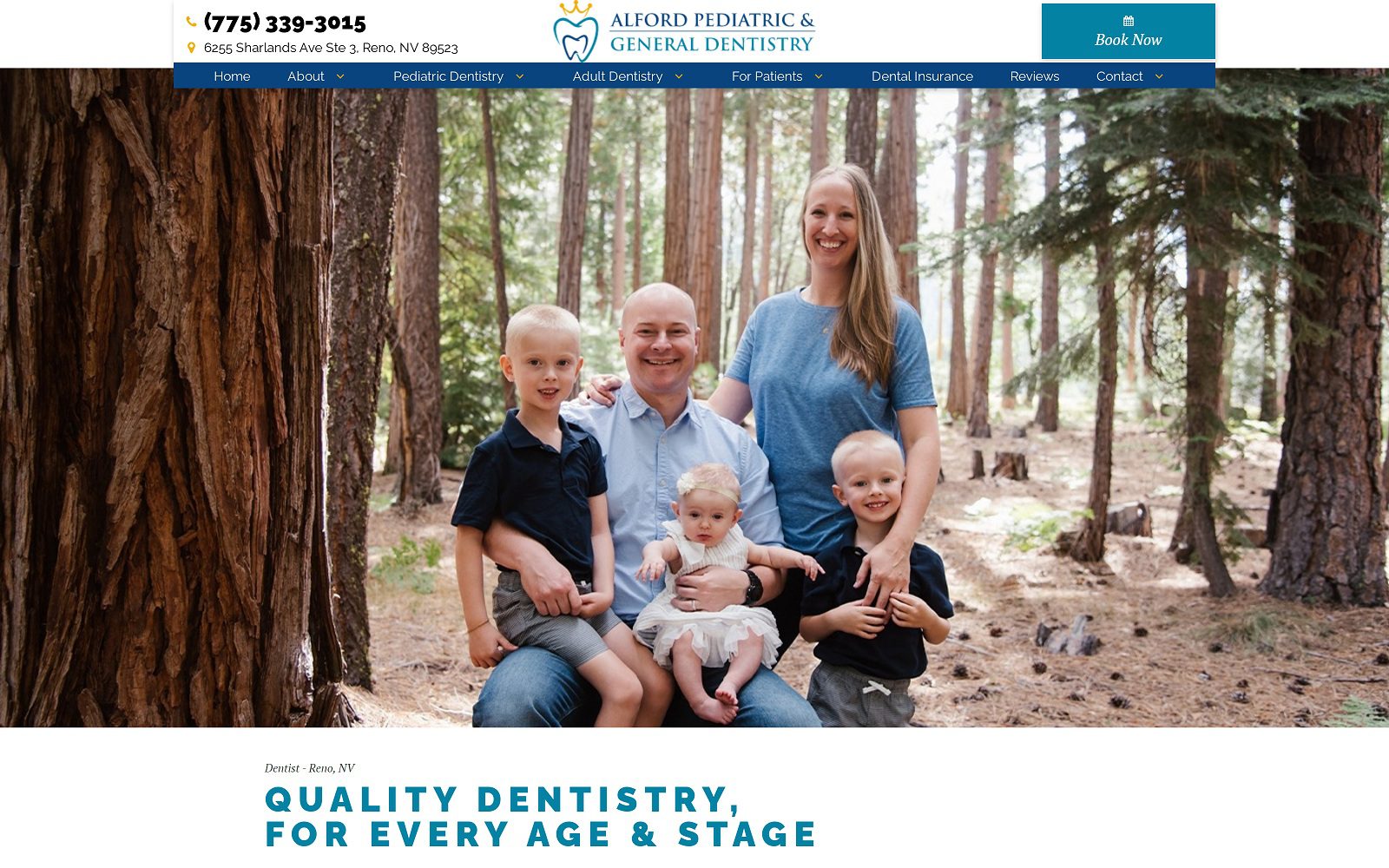 The screenshot of alford pediatric & general dentistry website