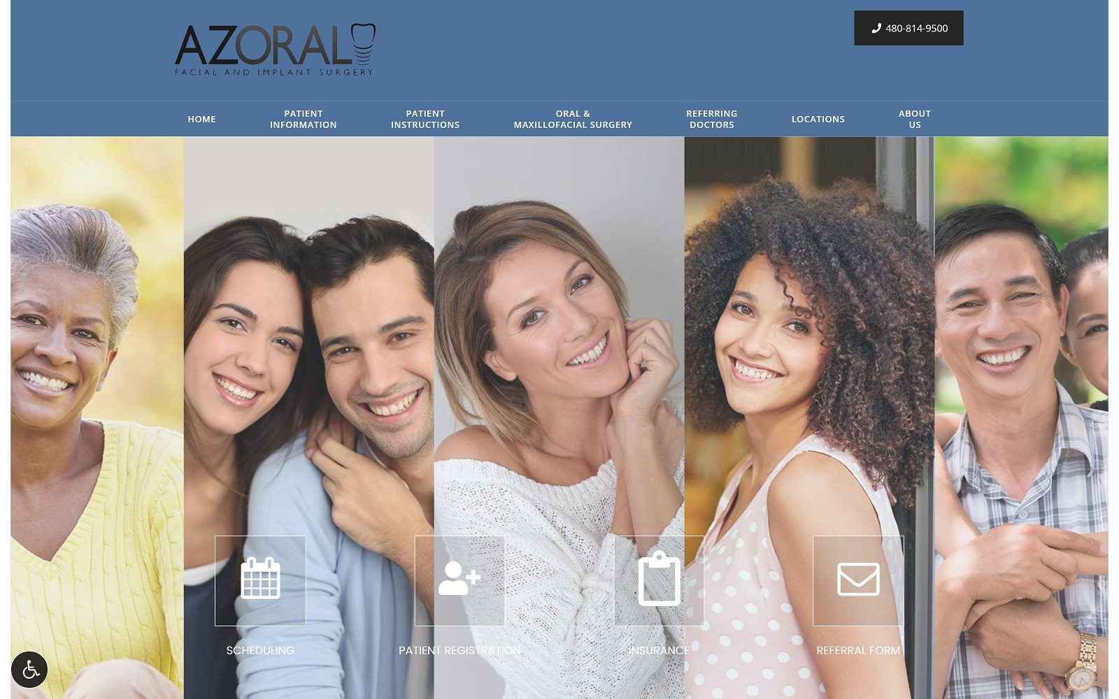 The screenshot of az oral, facial & implant surgery website