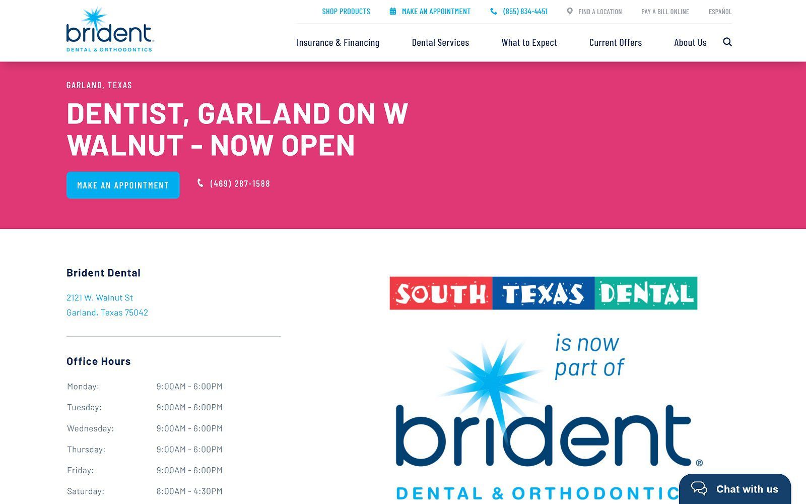 The screenshot of brident dental & orthodontics website