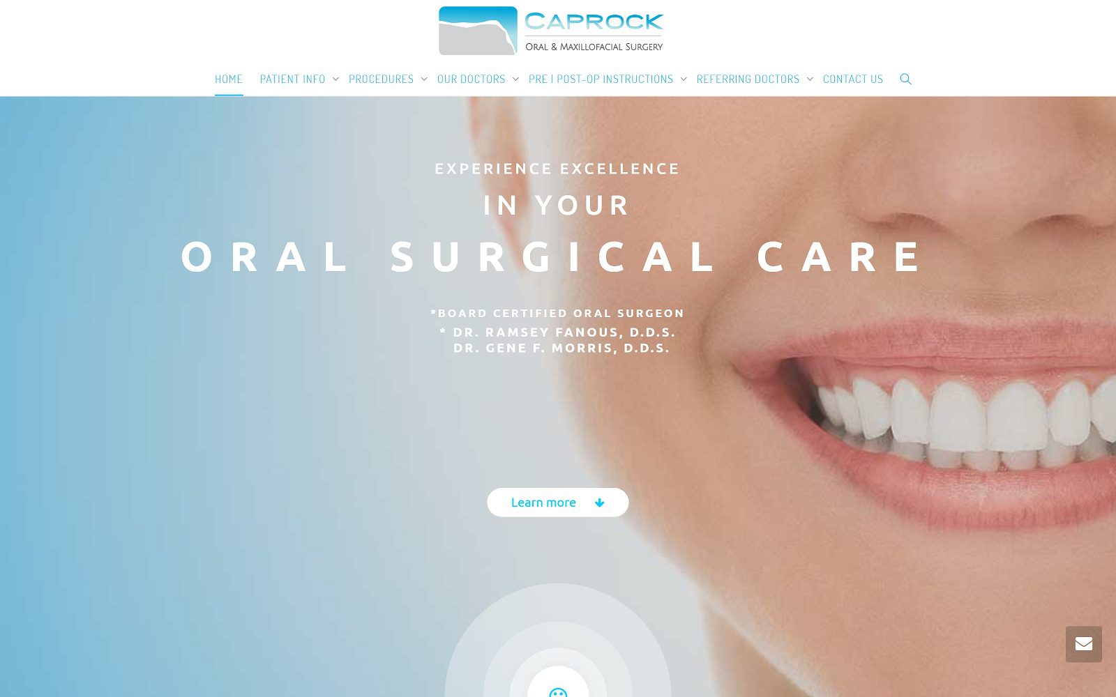 The screenshot of caprock oral & maxillofacial surgery / dr. Ramsey m. Fanous d. D. S. Website