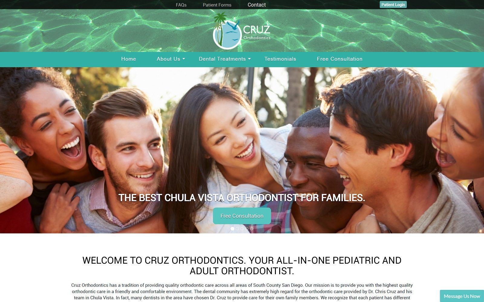 The screenshot of cruz orthodontics dr. Chris cruz website
