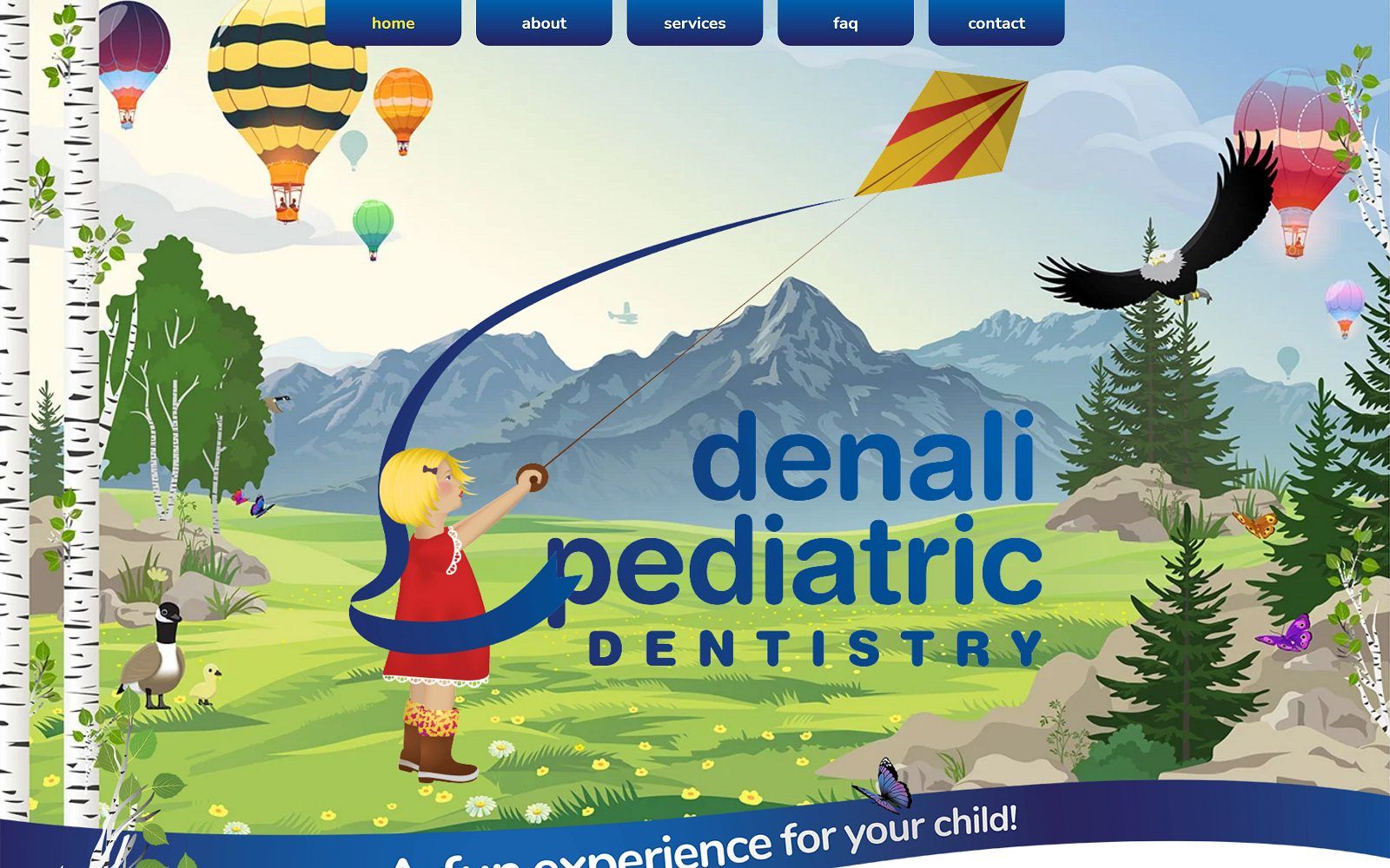 The screenshot of denali pediatric dentistry website