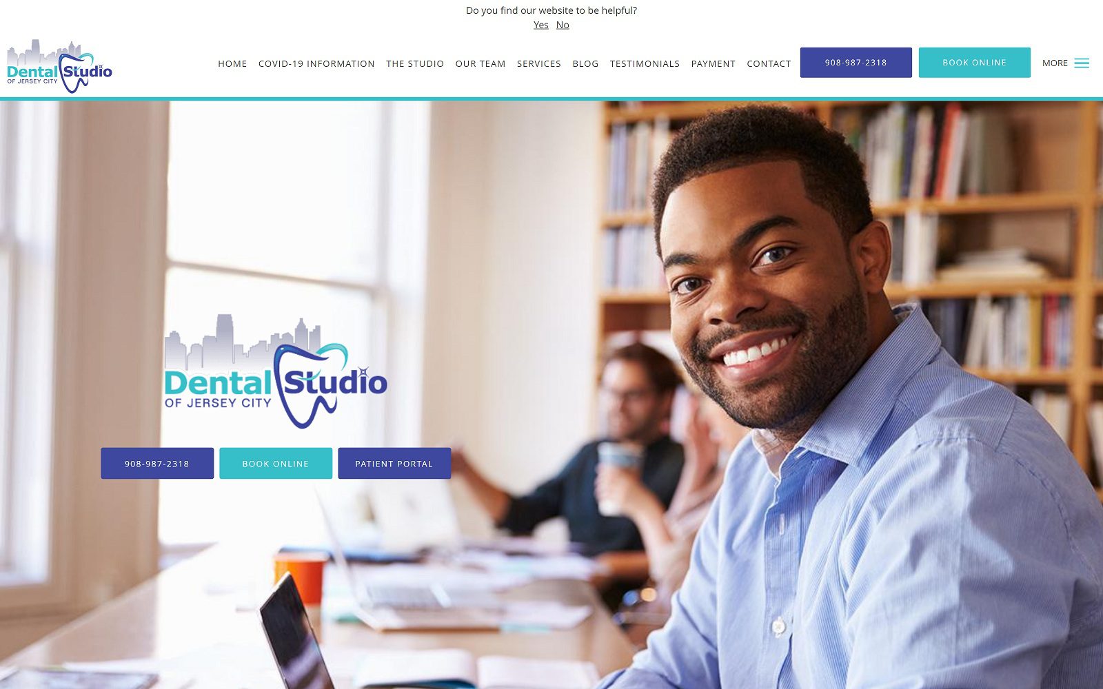 The screenshot of dental studio of jersey city website