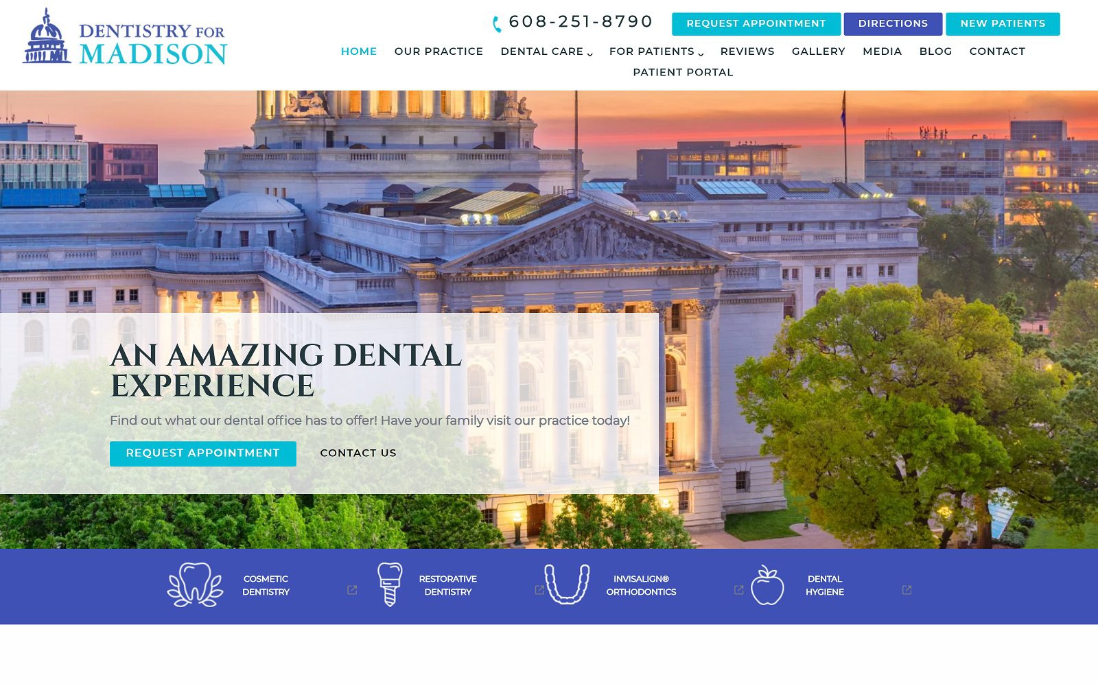 The screenshot of dentistry for madison dr. Jay hazen website