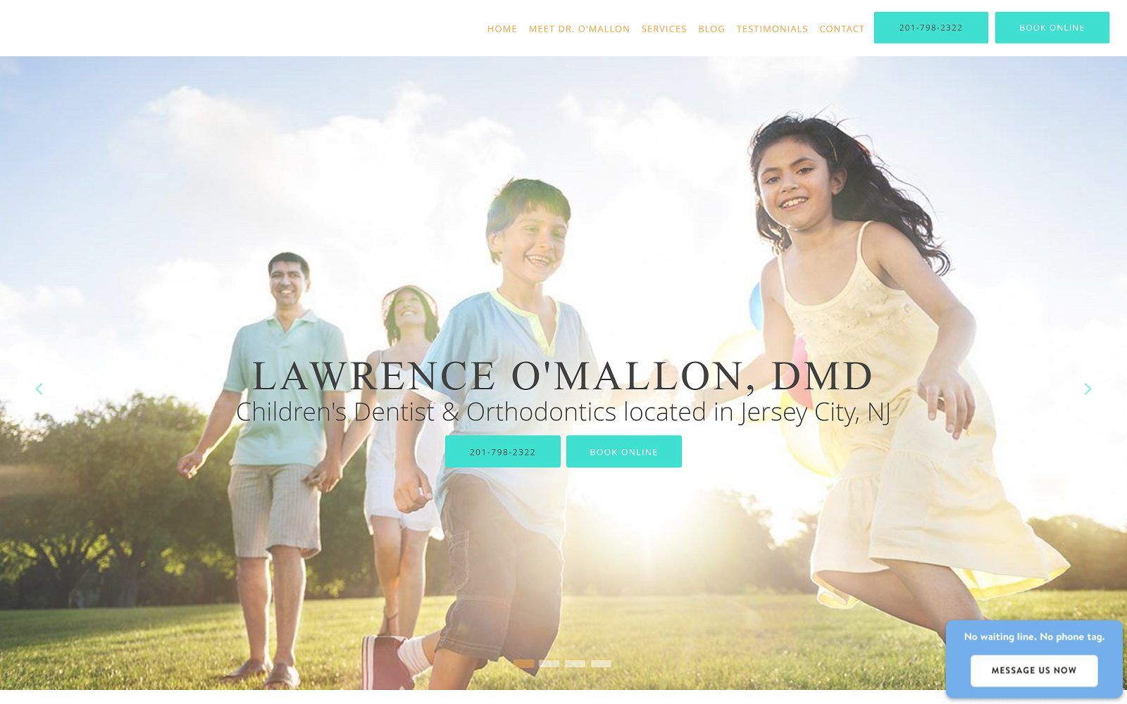 The screenshot of lawrence o'mallon, dmd website