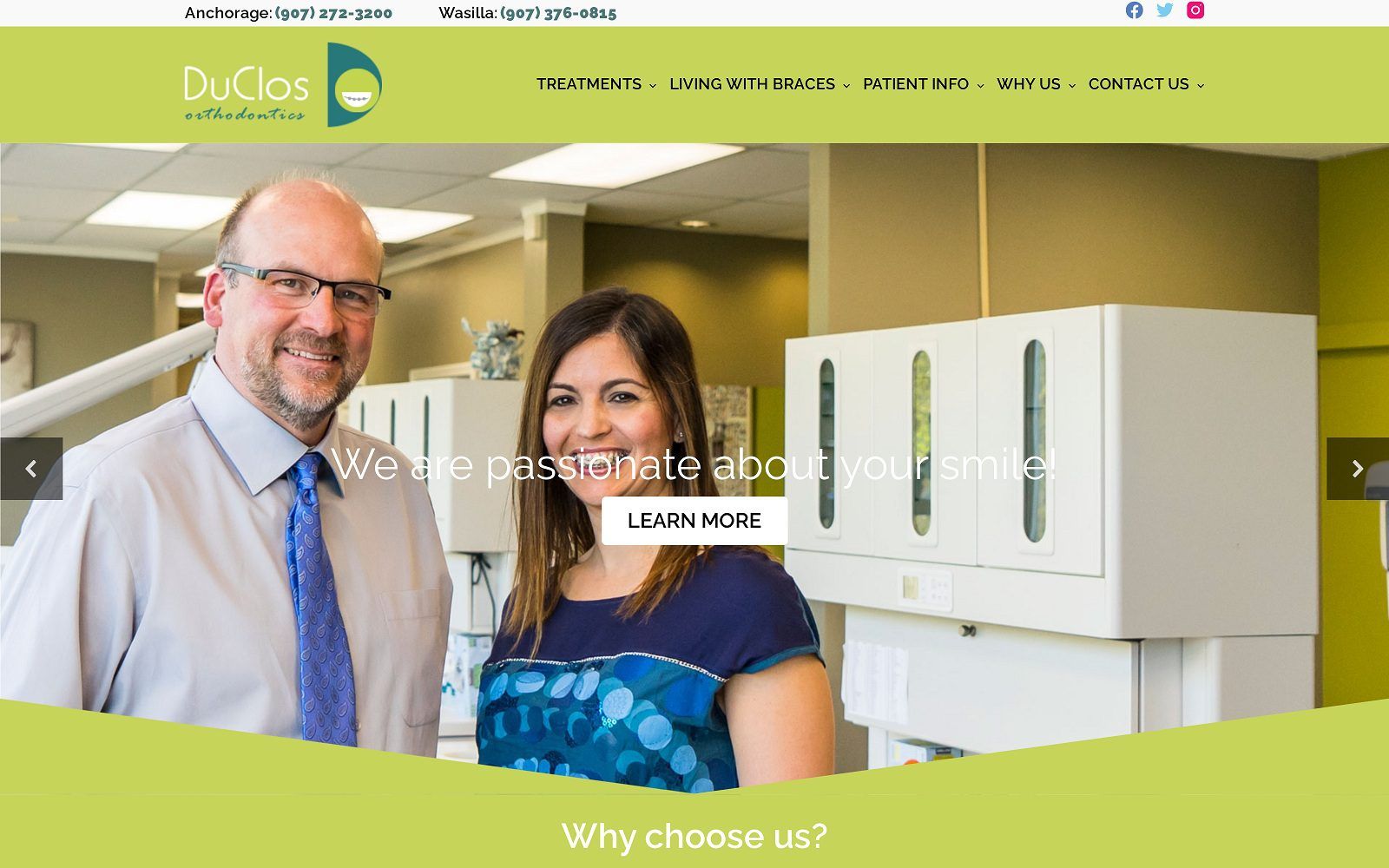 The screenshot of duclos orthodontics dr. Jack b. Duclos website