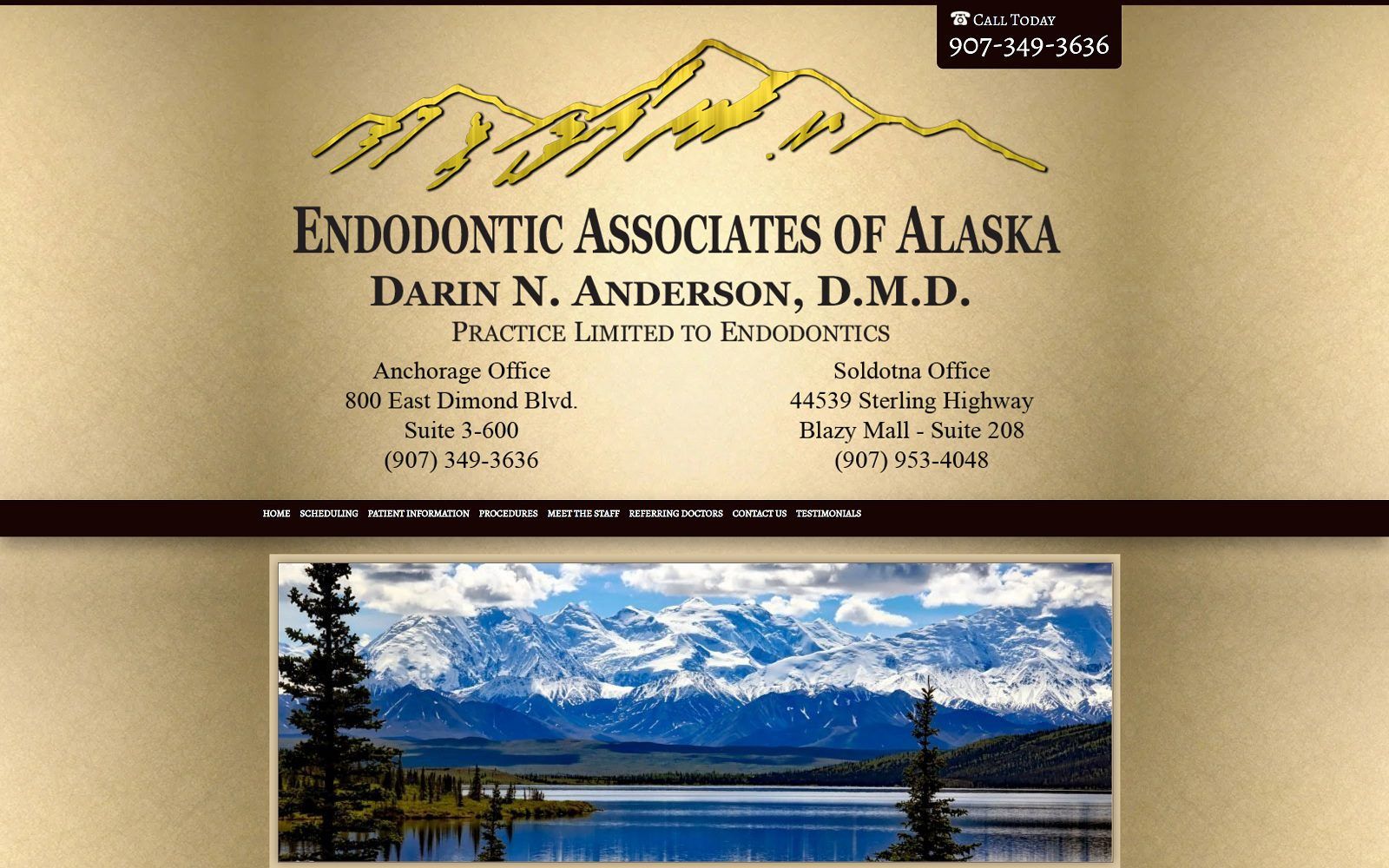 The screenshot of endodontic associates of alaska dr. Darin anderson