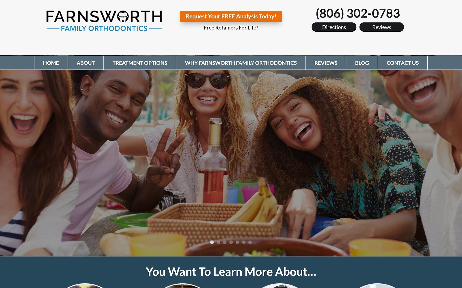 The screenshot of farnsworth family orthodontics - lubbock orthodontist website