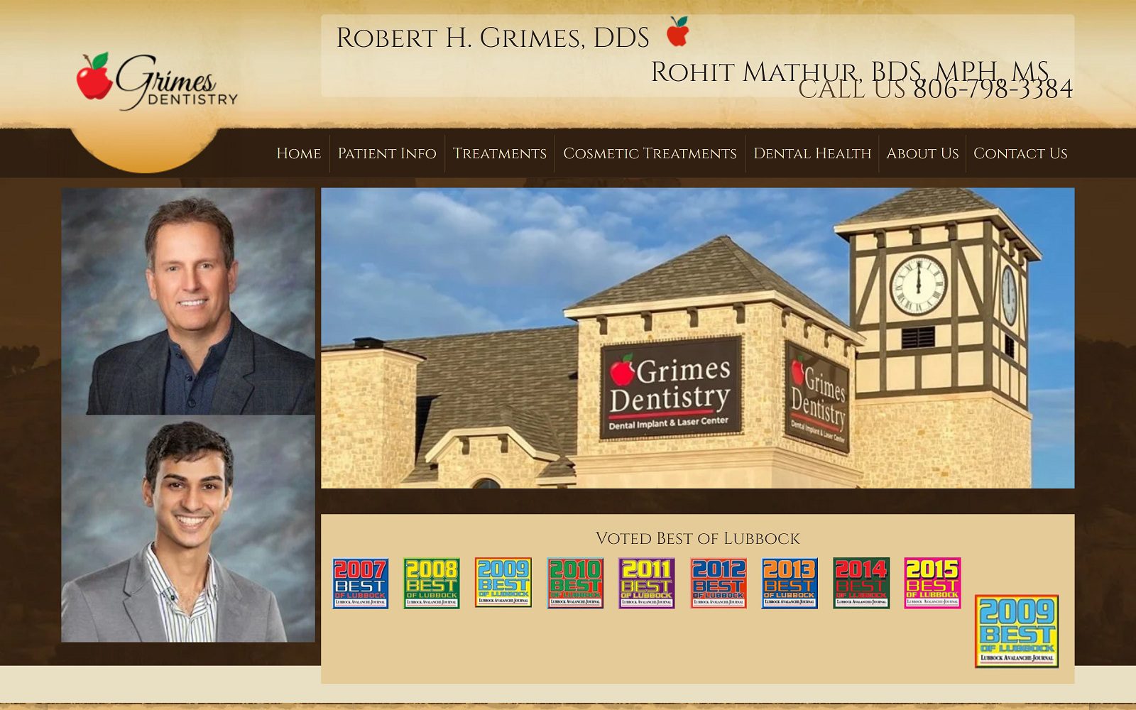 The screenshot of grimes dentistry dr. Robert h. Grimes website