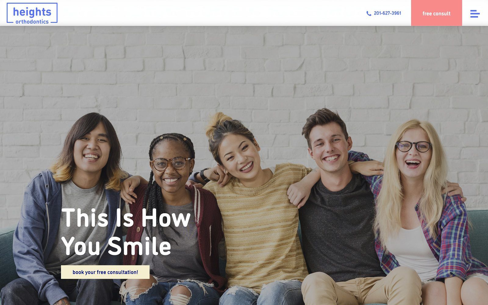 The screenshot of heights orthodontics website