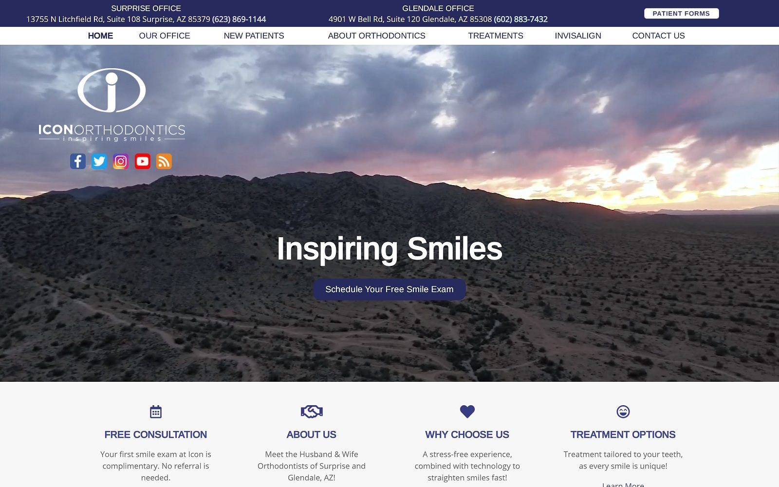 The screenshot of icon orthodontics: glendale website