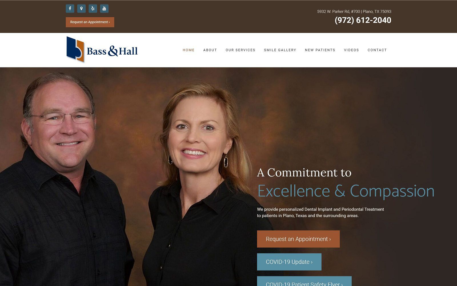 The screenshot of bass and hall dental implant and periodontal partners, llp website