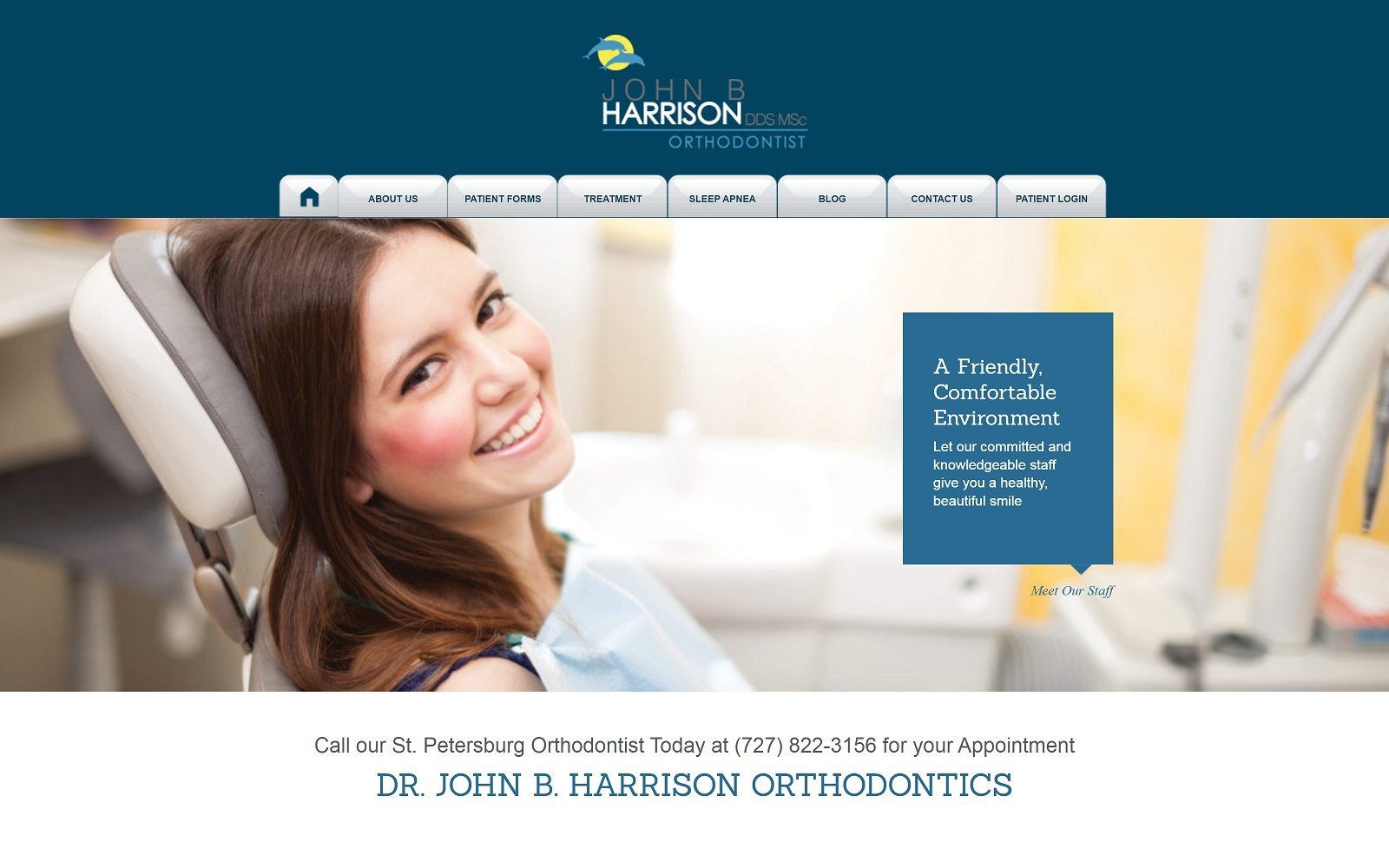 The screenshot of john b harrison dds msc website