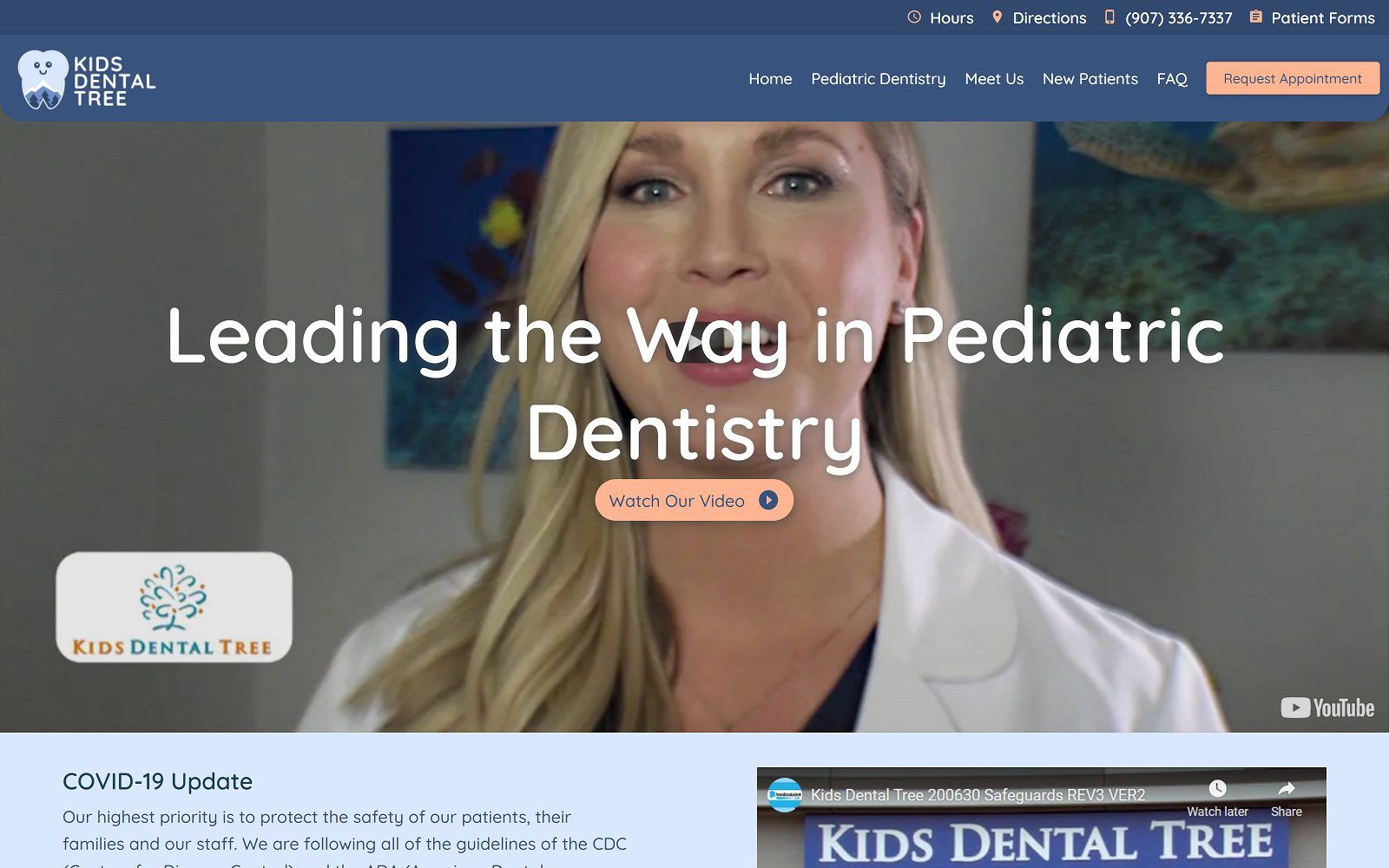 The screenshot of kids dental tree | unmatched quality & pediatric dental care in anchorage website