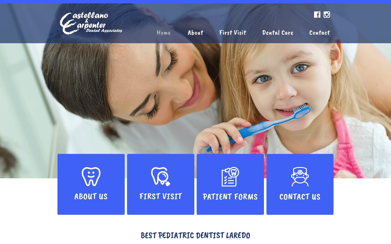 The screenshot of castellano & carpenter dental associates website